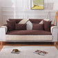 🛋️ 50% DE RÉDUCTION! 🧵 Housse de Canapé Antidérapante en Velours Côtelé – Colour Block avec Dentelle, Douce & Ajustement Universel 🏠
