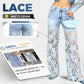 📢📢Grandes soldes !⏰Jeans en denim patchwork dentelle tendance