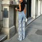 📢📢Grandes soldes !⏰Jeans en denim patchwork dentelle tendance