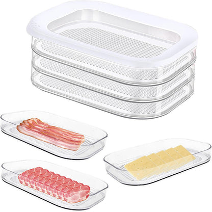 📢📢50 % DE RÉDUCTION !! ⏰Boîtes de conservation alimentaire réutilisables 3 étages avec couvercle transparent pour réfrigérateur
