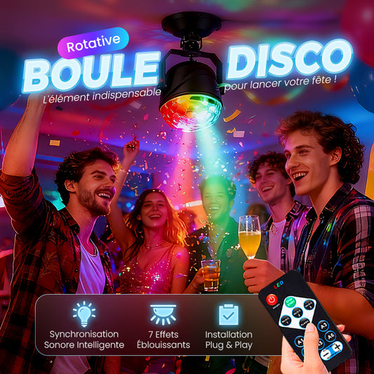 Boule Disco Magique Lumineuse Tournoyante