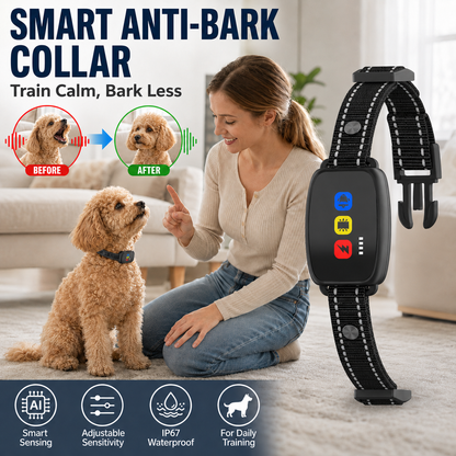 🐶 Collier anti‑aboiement intelligent pour chiens 🛡️ Réglable, sans douleur, contrôle efficace des aboiements ⚡‑50% DE RÉDUCTION ! Pour votre compagnon ✨