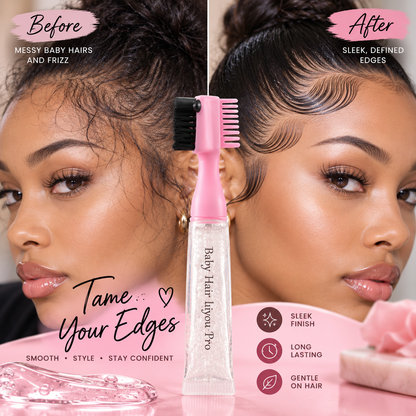 💥SOLDE 50% ! Gel Edge Control pour bébé 2-en-1, brosse+peigne inclus, tenue douce sans irritation💖