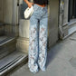 📢📢Grandes soldes !⏰Jeans en denim patchwork dentelle tendance