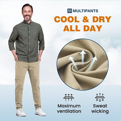 🔥PROMO CHOC -50 %🥰 MultiPants – Pantalon cargo ultra-extensible, résistant et multipoches