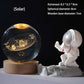 🪐✨ 50 % de réduction ⚡ Veilleuse en cristal gravé 3D – Galaxie, Système solaire ou Saturne dans une sphère lumineuse ! Socle en bois, idéal comme cadeau 🌌🎁