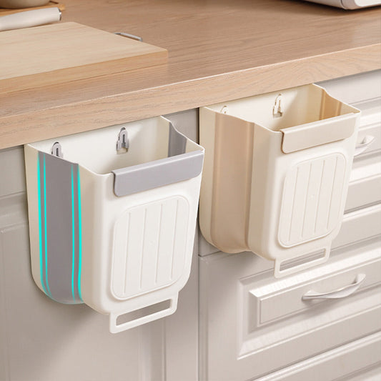 💐📦 PROMO FLASH 50% ! Poubelle Pliable Suspendue Cuisine – Gain de Place, Haute Capacité, 2 Tailles (6L/11L), 2 Coloris, Idéale Petits Espaces ✨