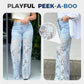 📢📢Grandes soldes !⏰Jeans en denim patchwork dentelle tendance