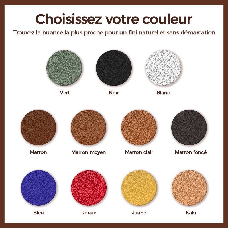 🥿🛋️ Traitement soin cuir tout-en-un | Recolore et répare les rayures, usage adapté aux meubles, voitures et accessoires en cuir ✅