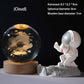 🪐✨ 50 % de réduction ⚡ Veilleuse en cristal gravé 3D – Galaxie, Système solaire ou Saturne dans une sphère lumineuse ! Socle en bois, idéal comme cadeau 🌌🎁