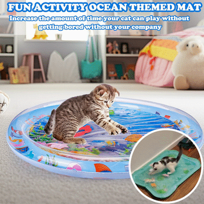 😻🐶💦 Tapis aquatique frais pour animaux, jouet interactif poissons flottants rafraîchissant parfait pour l'été ✨