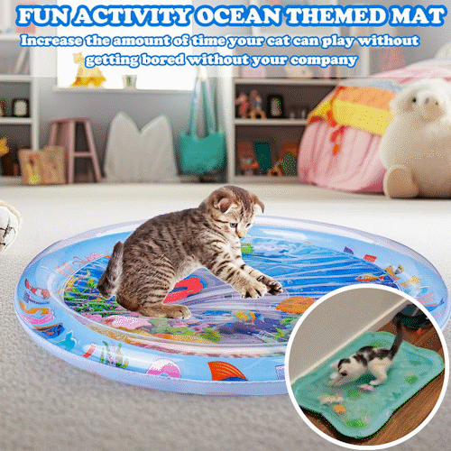 😻🐶💦 Tapis aquatique frais pour animaux, jouet interactif poissons flottants rafraîchissant parfait pour l'été ✨