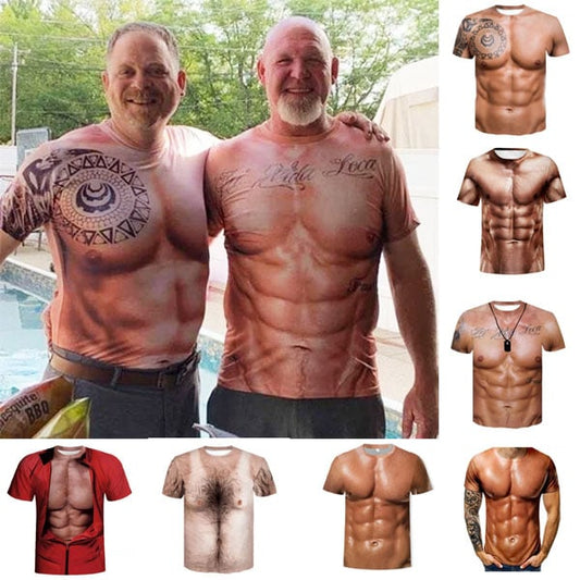 🎁Cadeau d'Halloweent🎁MUSCLE TATTOO - T-shirt imprimé sur toute sa surface