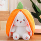🍓 Promotion Éclair 🍓 Strawberry Bunny se transforme en petit lapin 🎀 Peluche fruitée trop mignonne 🐰