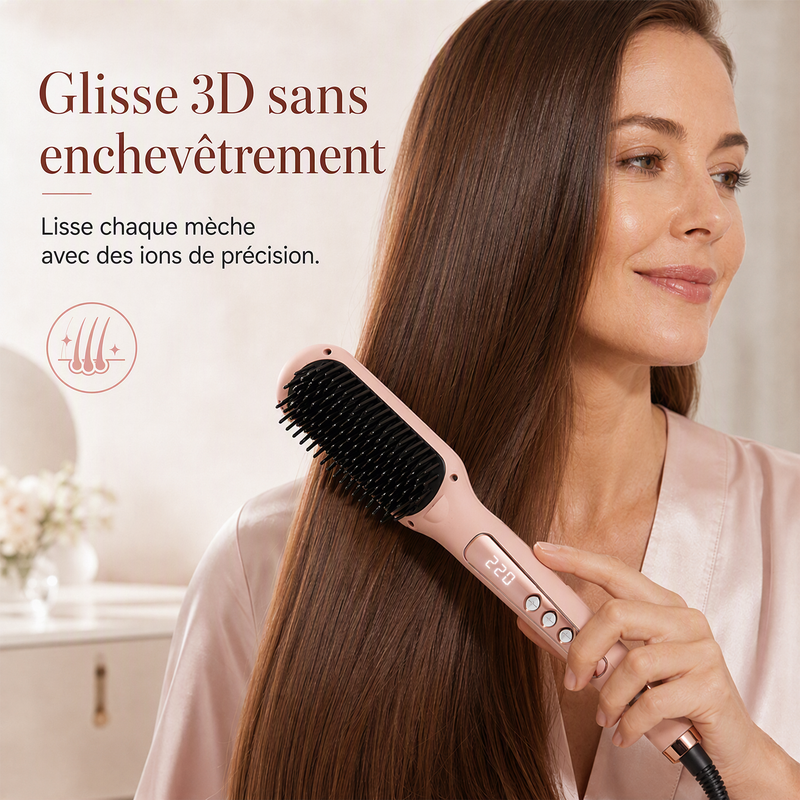 🔥‑50% Réduction ! Brosse de coiffage intelligente 💇‍♀️ Lissage facile, cheveux doux, idéal pour coiffer rapidement ✨