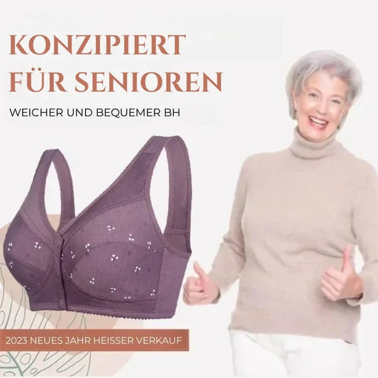 Vente pour la fête des mères - 49% de réduction😍2024 Nouveau design pour le soutien-gorge en coton à fermeture frontale senior🥰