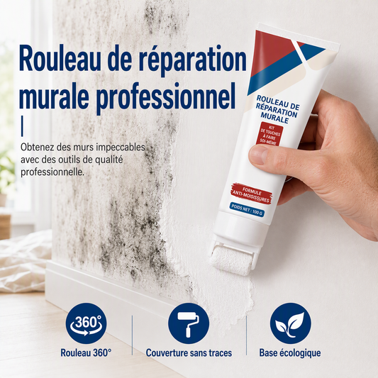 🔥PROMO 50% ! Pâte de réparation murale imperméable 🧱 Avec rouleau intégré, réparation facile sans outils supplémentaires ✨🖌️