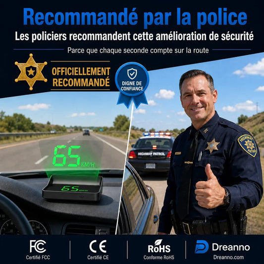 🚗💻 Affichage tête haute HUD GPS auto, compteur de vitesse numérique clair, projection simple sur pare-brise pour la conduite ✨