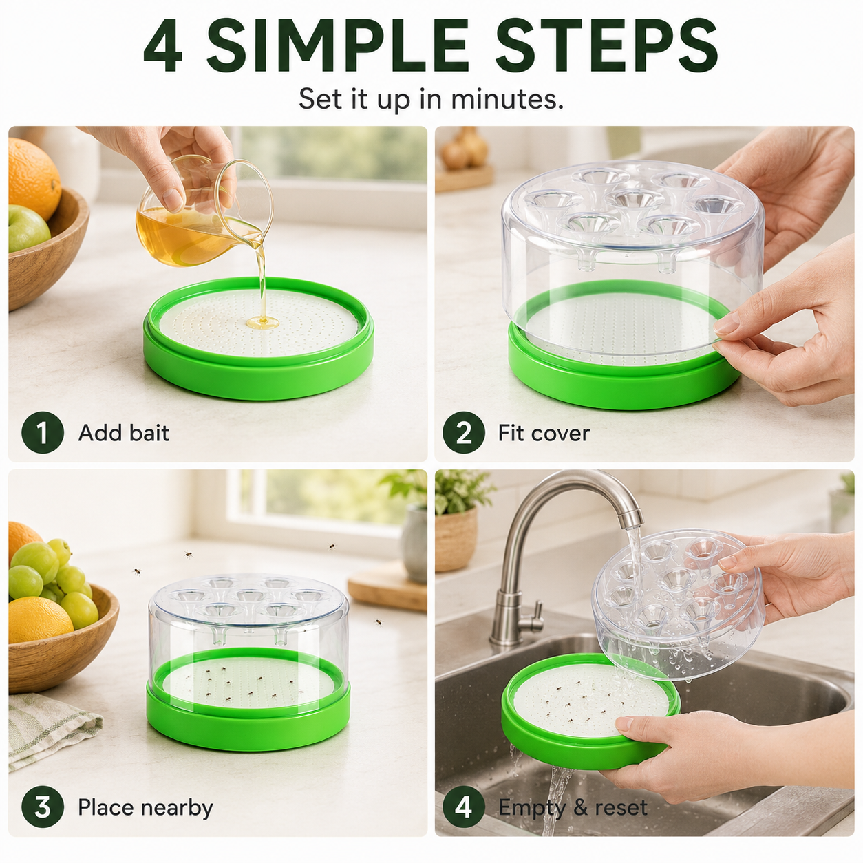 🌿💚 Piège à moucherons sans énergie, lavable et réutilisable ✅