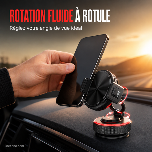 🔥-50% PROMO✨Support téléphone ventouse magnétique pivotant📱Adhérence forte, rotation multi-angle pour voiture