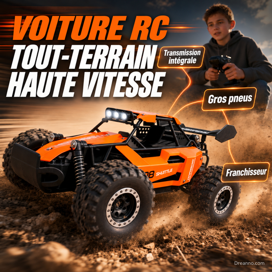 ⚡PROMO 50% OFF !🚙Buggy RC Tout-Terrain Haute Vitesse, Robuste & Idéal pour Extérieur💨