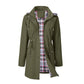 🧥50 % DE RÉDUCTION🌧️Veste mi-longue à capuche, imperméable et coupe-vent, à carreaux