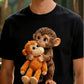 🐒💖 T-shirt Unisexe Motif Singe Câlin • Promo Printemps ✨👕
