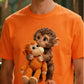 🐒💖 T-shirt Unisexe Motif Singe Câlin • Promo Printemps ✨👕