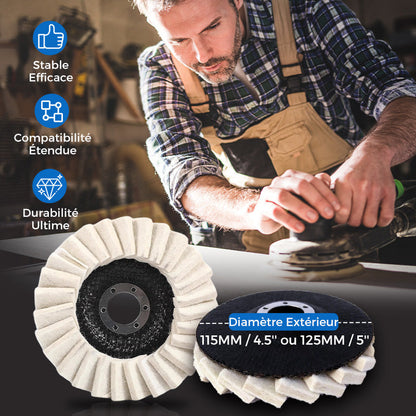 ⚡50 % DE RÉDUCTION !!✨ Disque de polissage en laine pour meuleuse d'angle – Finition miroir brillante ! Durable et polyvalent ! 🔧