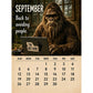 🦶📅 Calendrier 2027 La vie quotidienne du Bigfoot, illustrations originales, décoration murale tendance