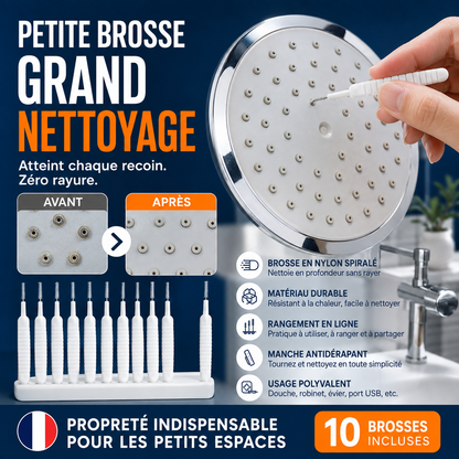 🔥-50% Réduction ! Brosses de nettoyage pour pommeau de douche 🚿 Élimine le calcaire, nettoyage facile pour salle de bain ✨