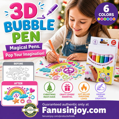 🎨 ACHETEZ-EN 3, PAYEZ-EN 2 ✨ Stylos Bubble Popcorn 3D — Dessins Gonflés Magiques 🎄