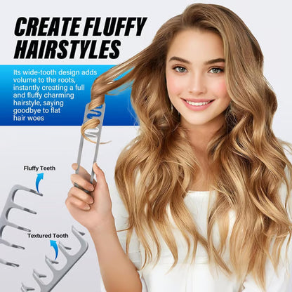 🥳VENTE CHAUDE 2026🥳💞+50K VENDUS!💧 Peigne volumisant à dents larges – Peigne coiffant professionnel pour hommes et femmes
