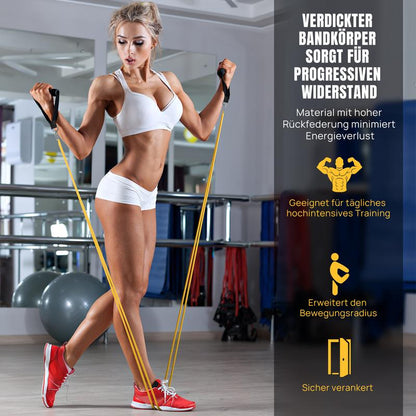🏋️ PROMO FLASH : 50% DE RÉDUCTION ! 💪 Set de Bandes de Résistance Fitness – TPE – 5 Niveaux & 2,08 m – Ancre & Poignées Incluses for Musculation, Yoga & Pilates 🧘