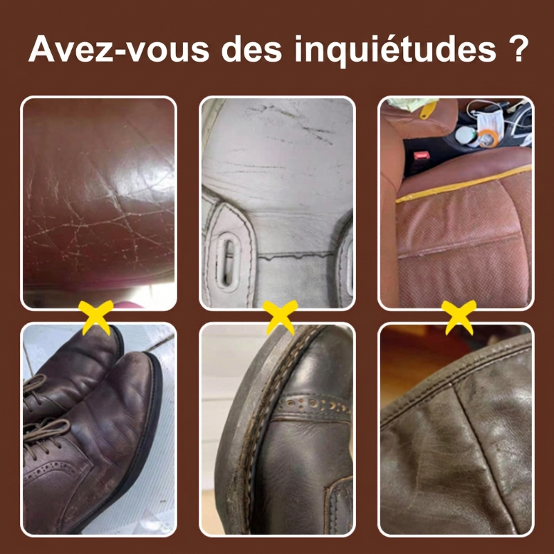 🥿🛋️ Traitement soin cuir tout-en-un | Recolore et répare les rayures, usage adapté aux meubles, voitures et accessoires en cuir ✅