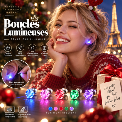🔥PROMO FLASH -50% ! Boucles d’oreilles couronne lumineuses LED élégantes ✨Parfaites pour soirées, fêtes et événements