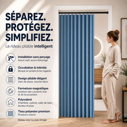 ⏰🔥‑50% Offre limitée ! Rideau magnétique accordéon sans perçage, installation ultra‑rapide