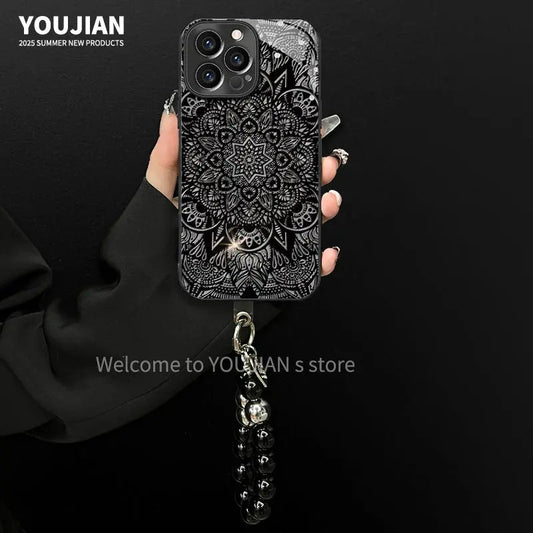 🔥Coque iPhone à motif pentagonal noir🔥