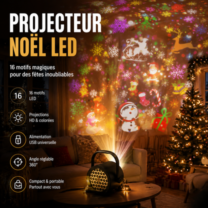 🎅🎄 Projecteur de Noël USB ❄️ 16 motifs festifs magiques, déco lumineuse féerique ⚡‑50% DE RÉDUCTION ! Pour fêtes de fin d’année ✨