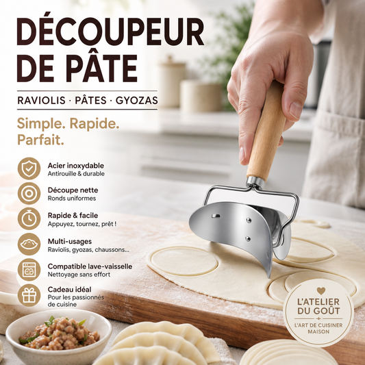 🔥PROMO LIMITÉE ‑50%🔥 Découpe‑pâte à raviolis inox 🥟 Outil pratique, coupe nette, simplifie la fabrication des raviolis faits maison ✨