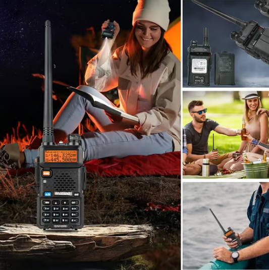 Radio Amateur UV-5R Longue Portée 📡 - Radio Bidirectionnelle Double Bande Walkie Talkie UV5R 💬✨ - Parfaite pour les Aventures et les Communications!