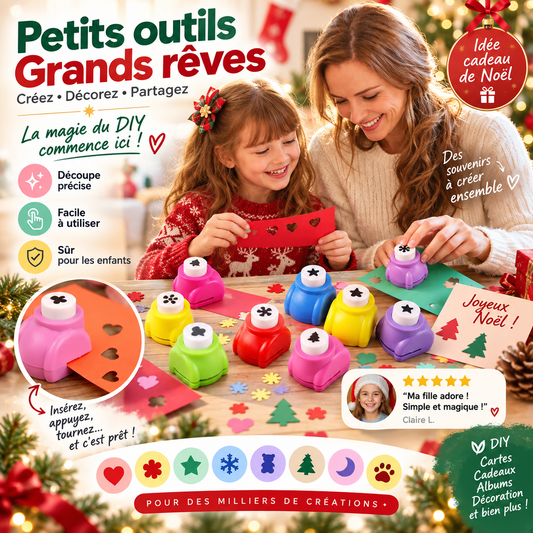 📢PROMO -50%⏳ Perforatrice DIY pour enfants 🎀✂️ Idéale bricolage papier, créativité, cadeau ludique et original 🎨