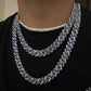 Collier chaîne cubaine en zirconium diamant artificiel