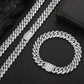 Collier chaîne cubaine en zirconium diamant artificiel