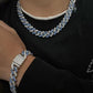 Collier chaîne cubaine en zirconium diamant artificiel
