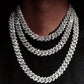 Collier chaîne cubaine en zirconium diamant artificiel
