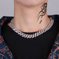 Collier chaîne cubaine en zirconium diamant artificiel
