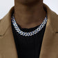 Collier chaîne cubaine en zirconium diamant artificiel
