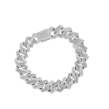 Collier chaîne cubaine en zirconium diamant artificiel