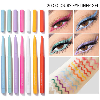 💄✨ Lot de 20 crayons eye-liner multicolores imperméables longue tenue, maquillage des yeux aux teintes variées ✨